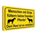Holzschild 30x40 cm keine fremden Pferde füttern Warnschild Hinweisschild