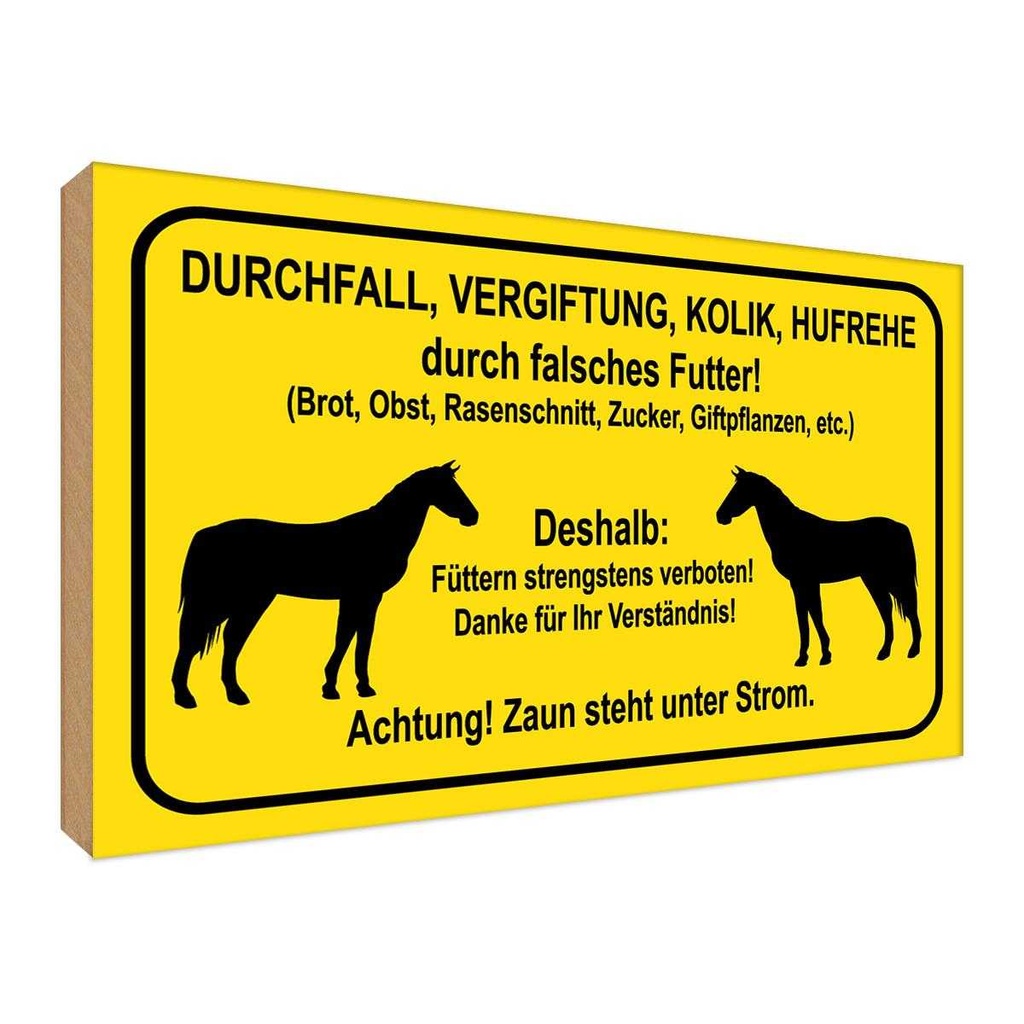 [LA-119342-H] Holzschild 30x40 cm füttern strengstens verboten Warnschild Hinweisschild
