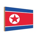 Holzschild 30x40 cm Nordkoreas North Korea Flagge Fahne Wappen