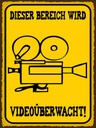 Holzschild 40x30 cm Bereich videoüberwacht Warnschild Hinweisschild
