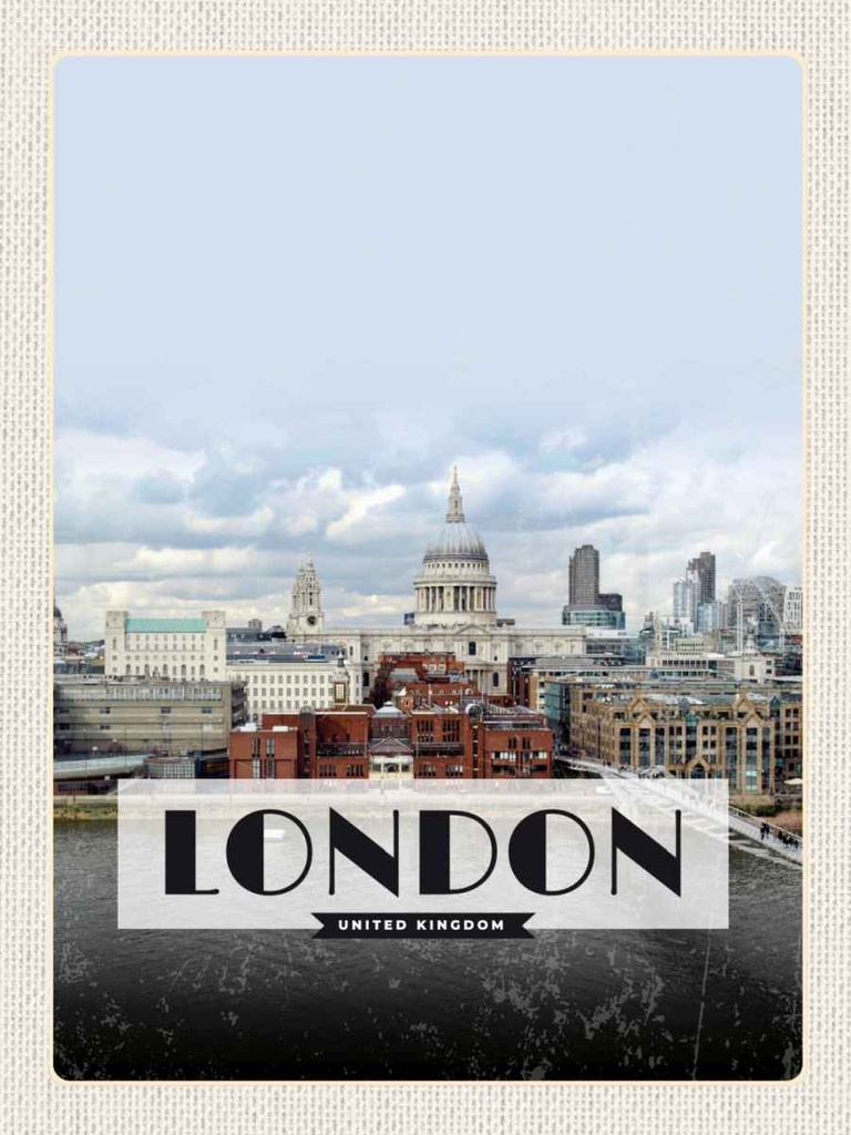 [LA-136423-H] Holzschild 40x30 cm London United Kingdom Foto Poster Bildmotiv Reisemotiv England
