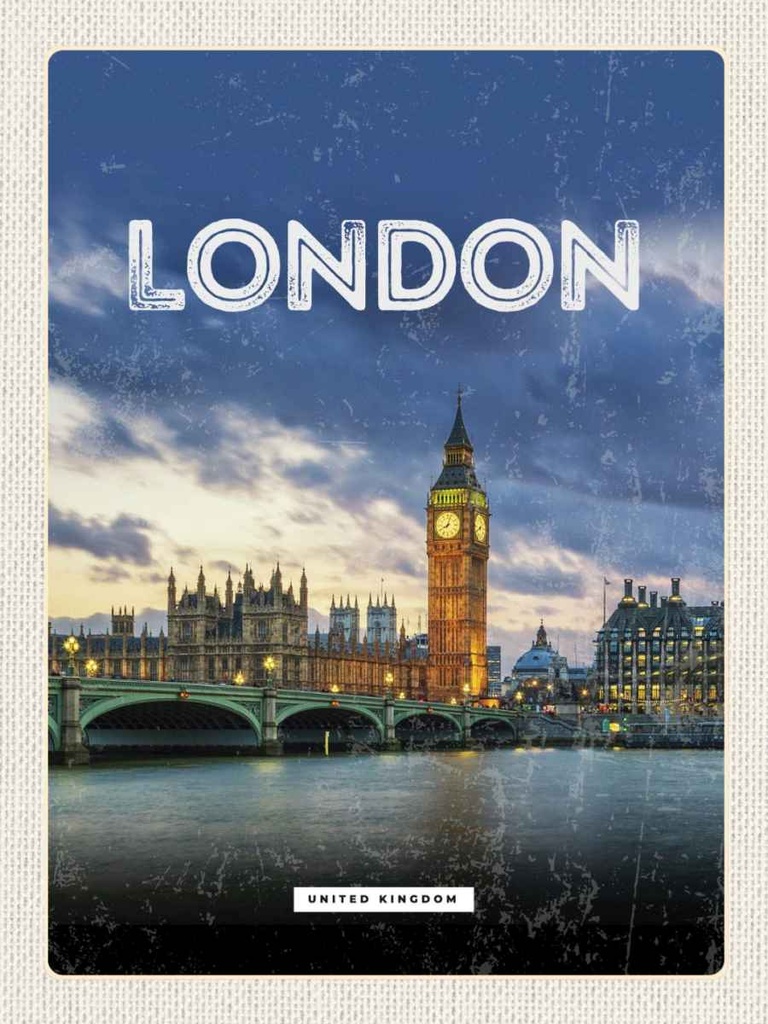 [LA-136477-H] Holzschild 40x30 cm London United Kingdom Bildmotiv Reisemotiv England