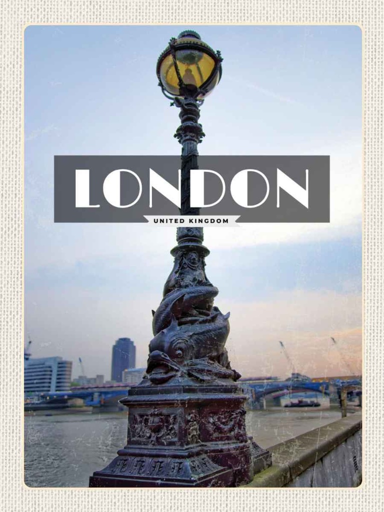 [LA-136494-H] Holzschild 40x30 cm London United Kingdom Retro Poster Bildmotiv Reisemotiv England