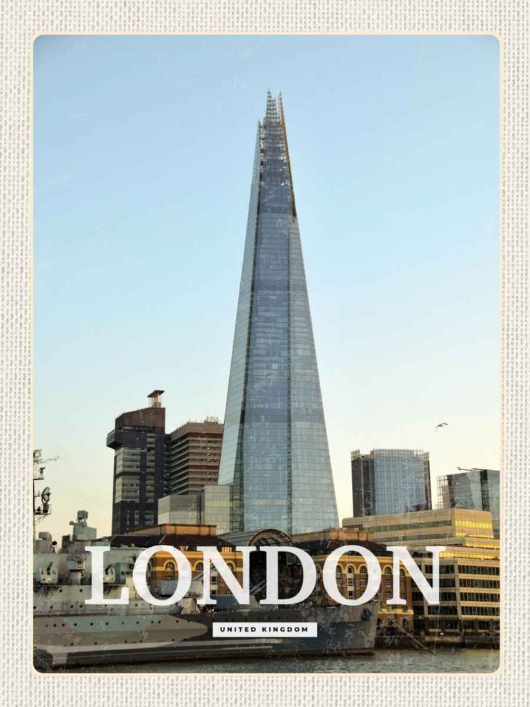 [LA-136555-H] Holzschild 40x30 cm London Stadt United Kingdom Bildmotiv Reisemotiv England