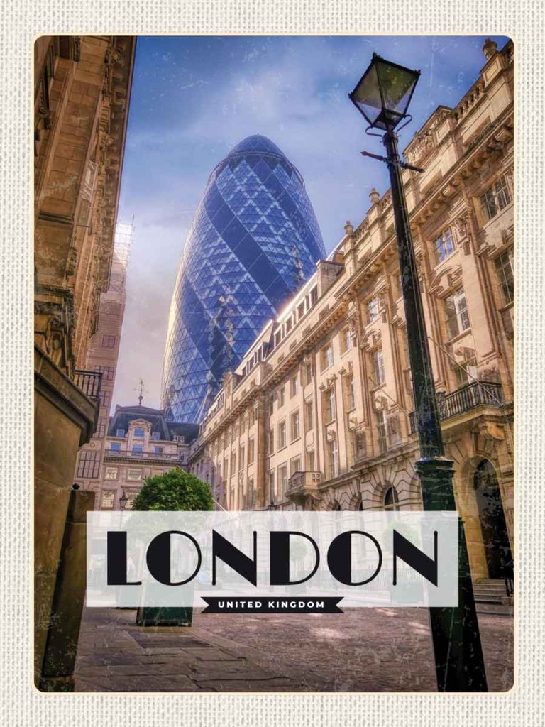 [LA-136590-H] Holzschild 40x30 cm London England Mittelalter Bild Bildmotiv Reisemotiv