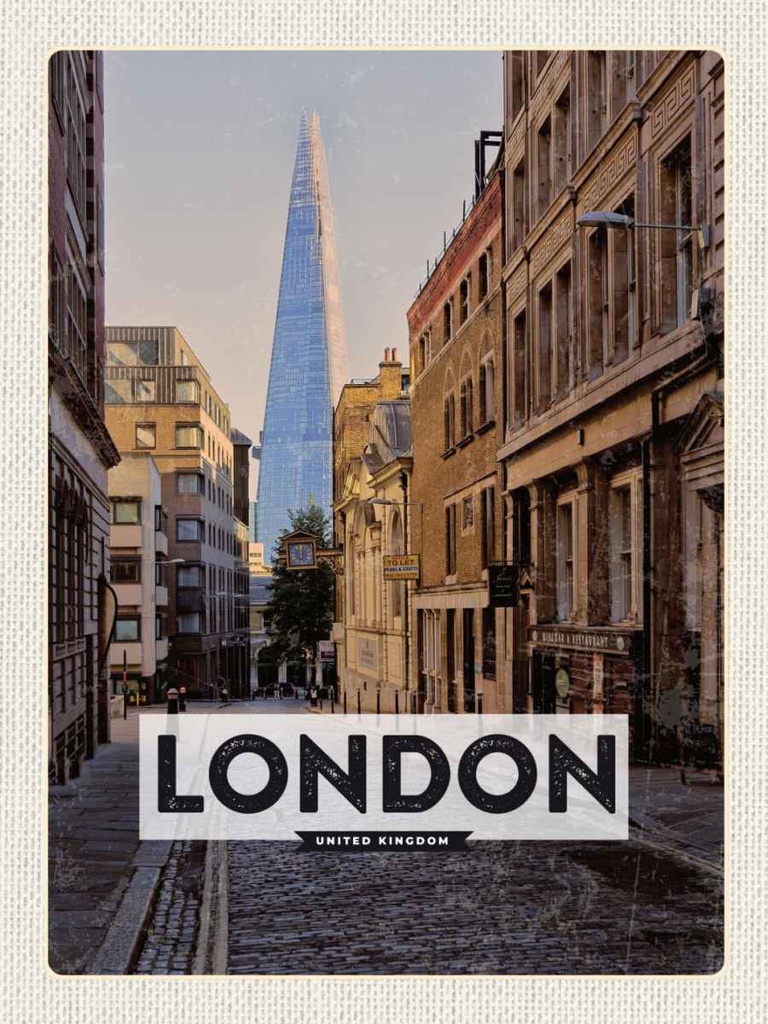 [LA-136616-H] Holzschild 40x30 cm London UK InnenstadtTrip Bildmotiv Reisemotiv England