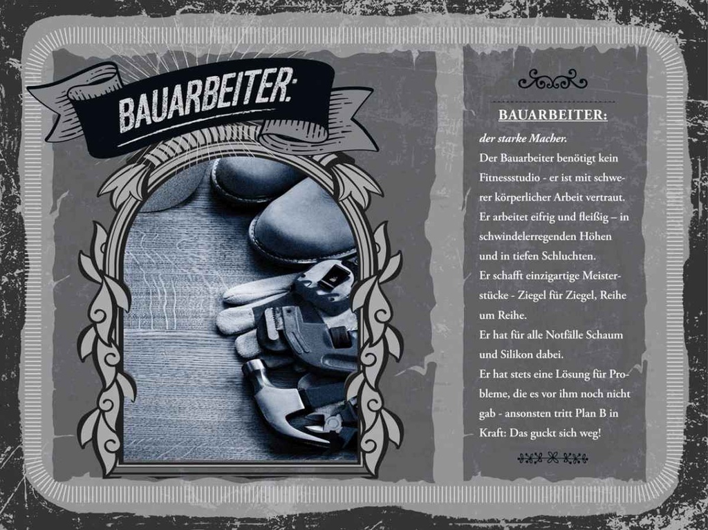 [LA-138171-H] Holzschild 30x40 cm Bauarbeiter starker Macher eifrig Beruf Arbeit