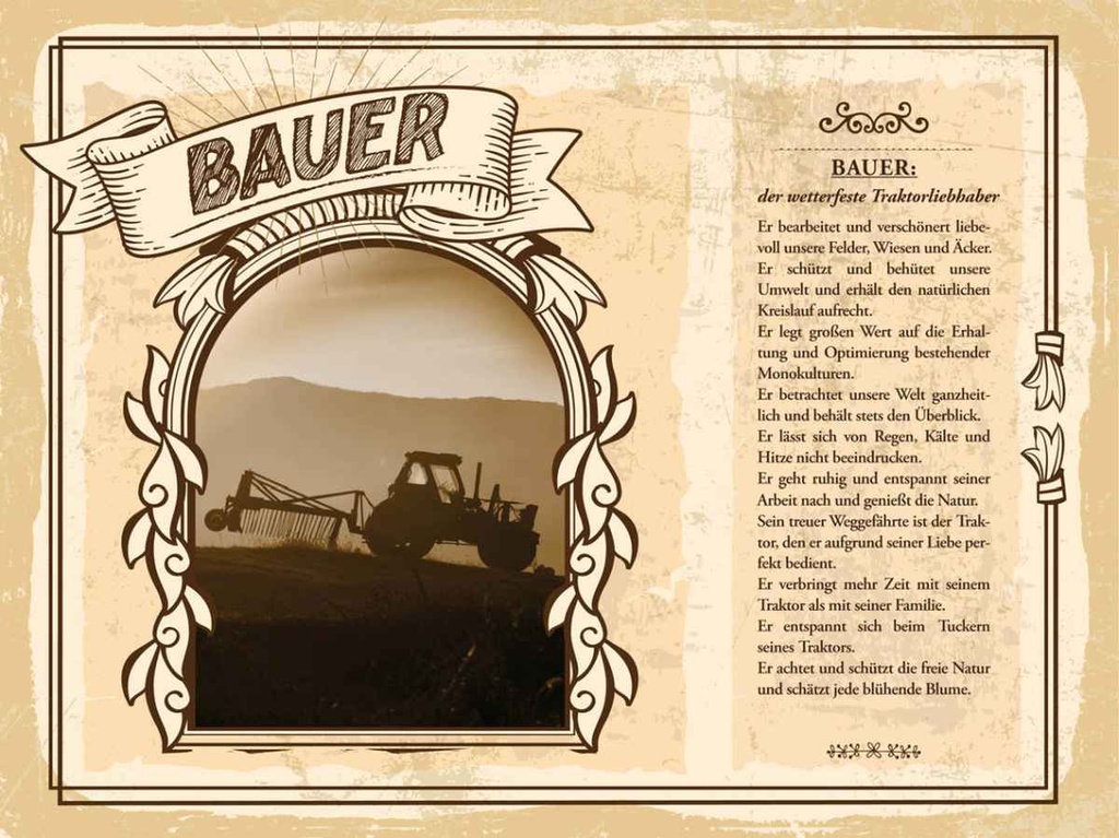 [LA-138172-H] Holzschild 30x40 cm Bauer wetterfest Traktorliebhaber Beruf Arbeit