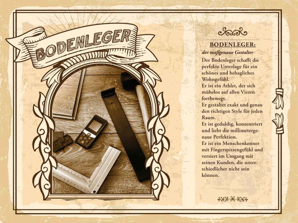 [LA-138177-H] Holzschild 30x40 cm Bodenleger exakt geduldig perfekt Beruf Arbeit