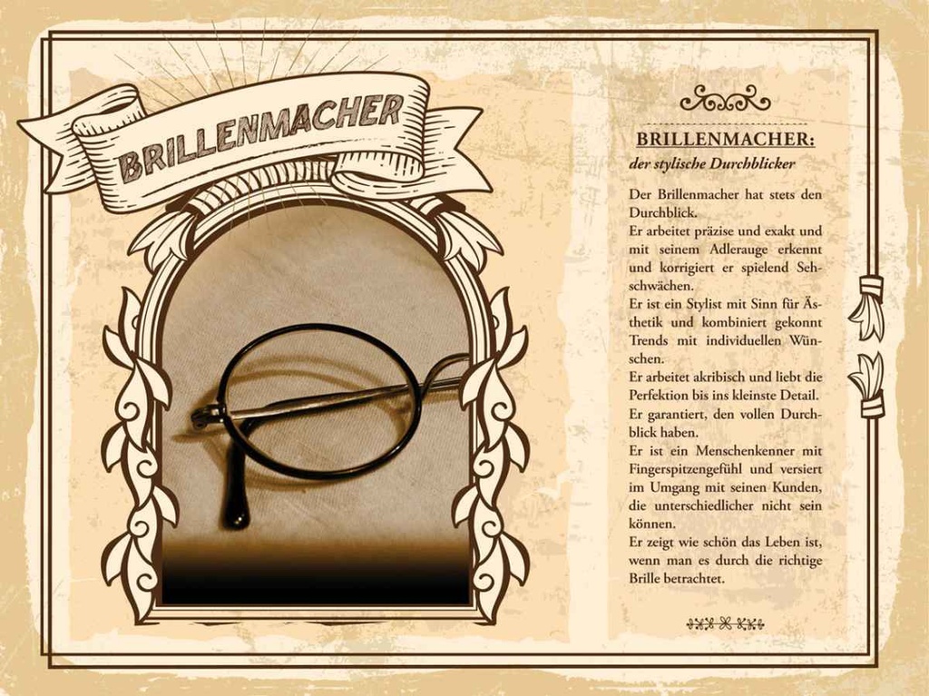 [LA-138181-H] Holzschild 30x40 cm Brillenmacher stylische Durchblick Beruf Arbeit