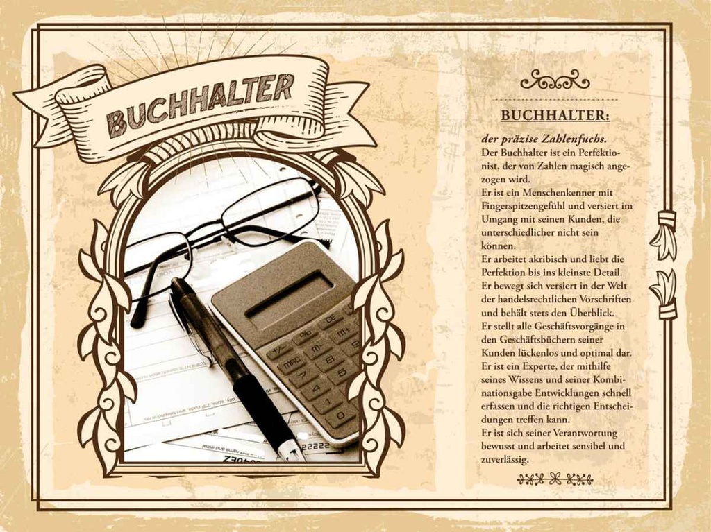[LA-138182-H] Holzschild 30x40 cm Buchhalter Zahlenfuchs Kunden Beruf Arbeit