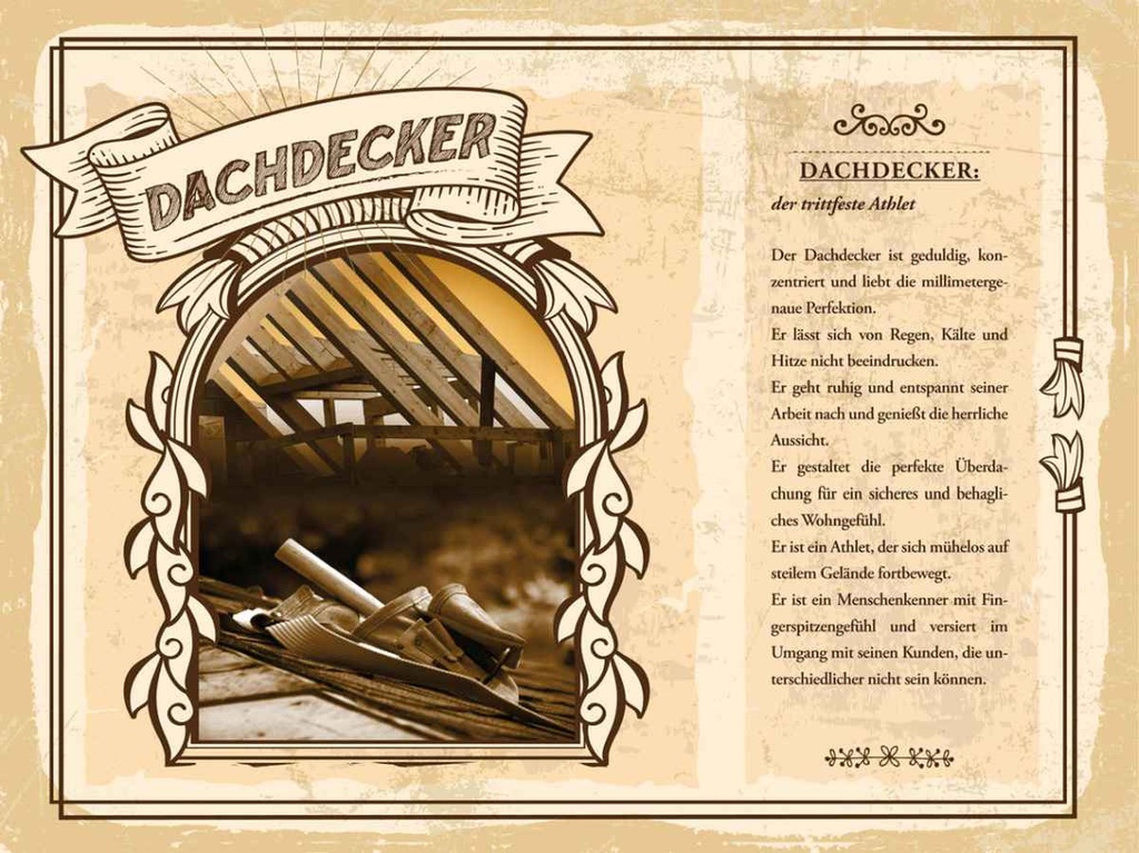 [LA-138187-H] Holzschild 30x40 cm Dachdecker trittfeste Athlet Beruf Arbeit