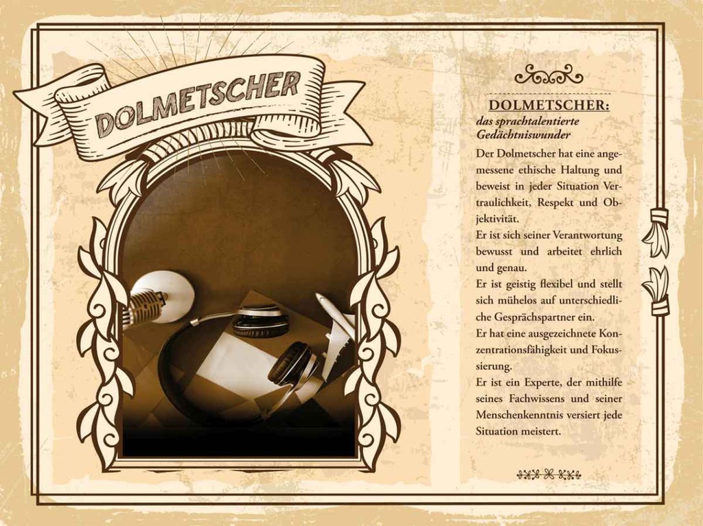 [LA-138189-H] Holzschild 30x40 cm Dolmetscher Gedächniswunder Beruf Arbeit