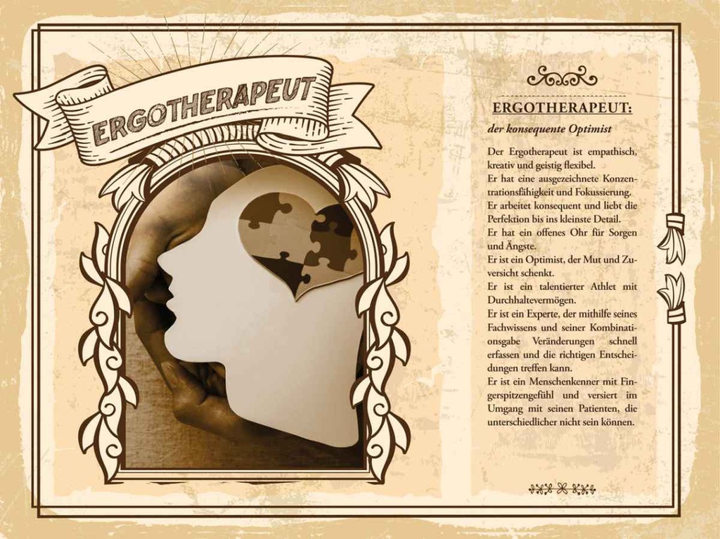 [LA-138193-H] Holzschild 30x40 cm Ergotherapeut emphathisch flexibel Beruf Arbeit