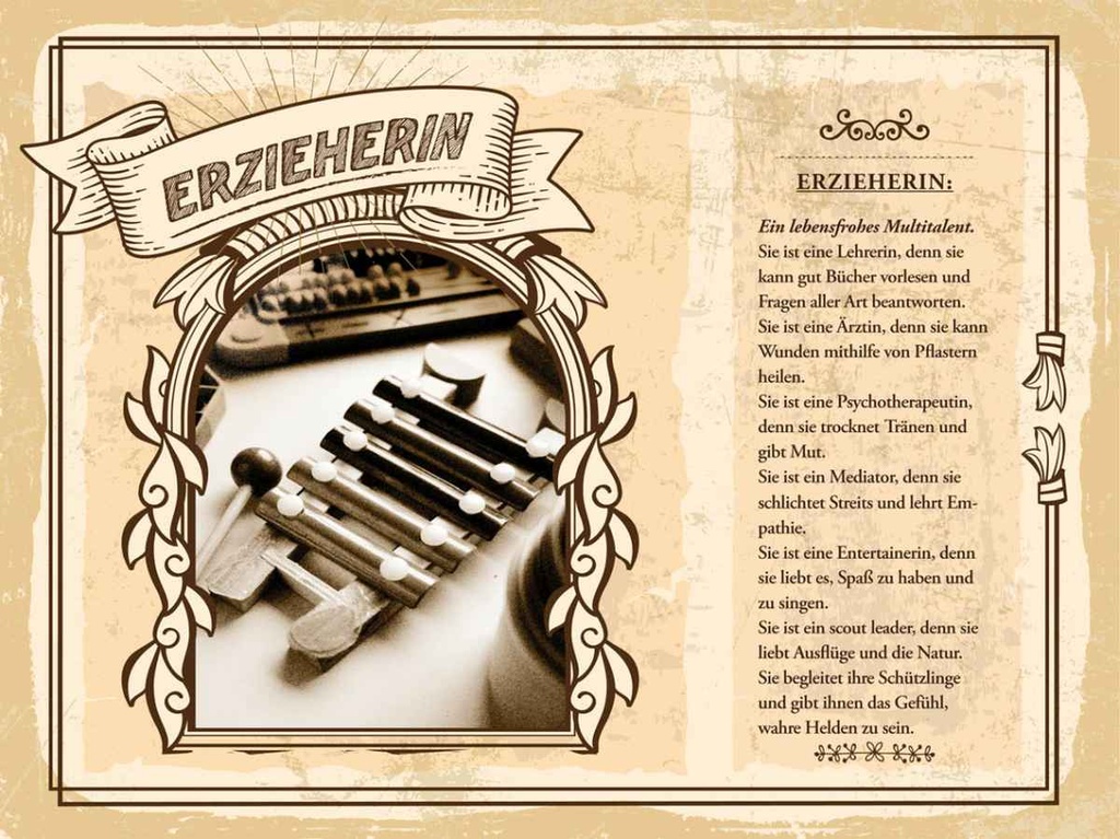 [LA-138196-H] Holzschild 30x40 cm Erzieherin Lehrerin Bücher Beruf Arbeit
