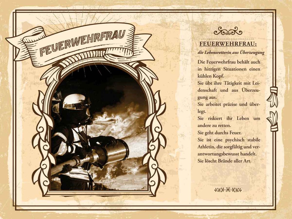 [LA-138198-H] Holzschild 30x40 cm Feuerwehrfrau Lebensretterin Not Beruf Arbeit