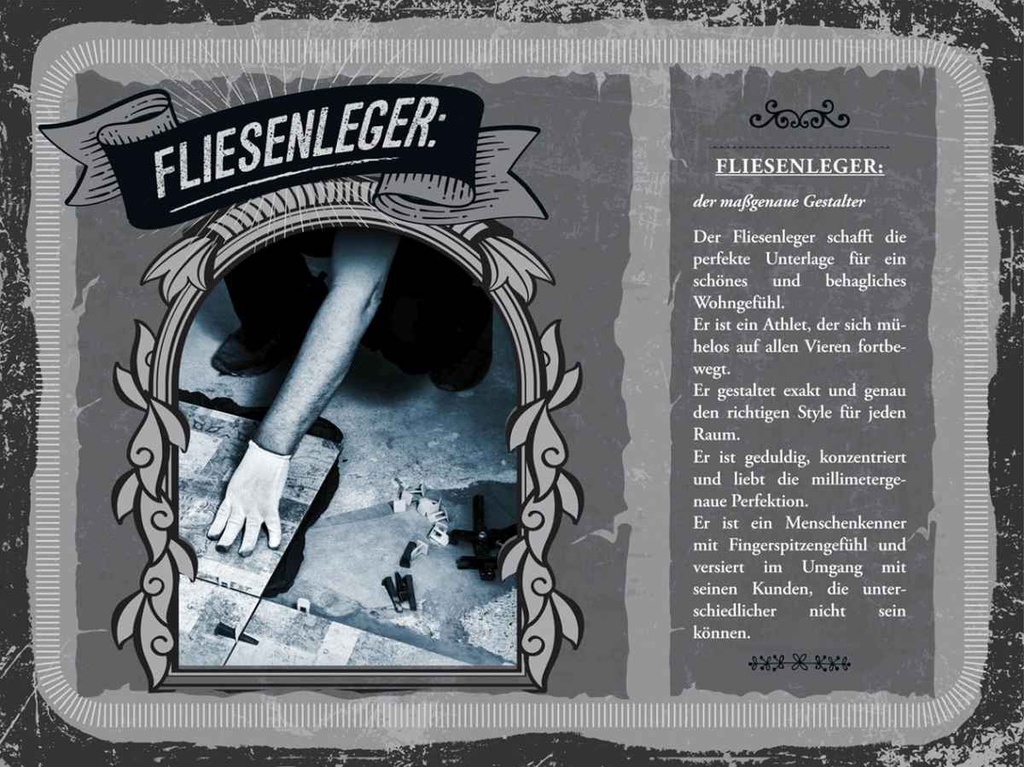 [LA-138203-H] Holzschild 30x40 cm Fliesenleger maßgenauer Gestalter Beruf Arbeit