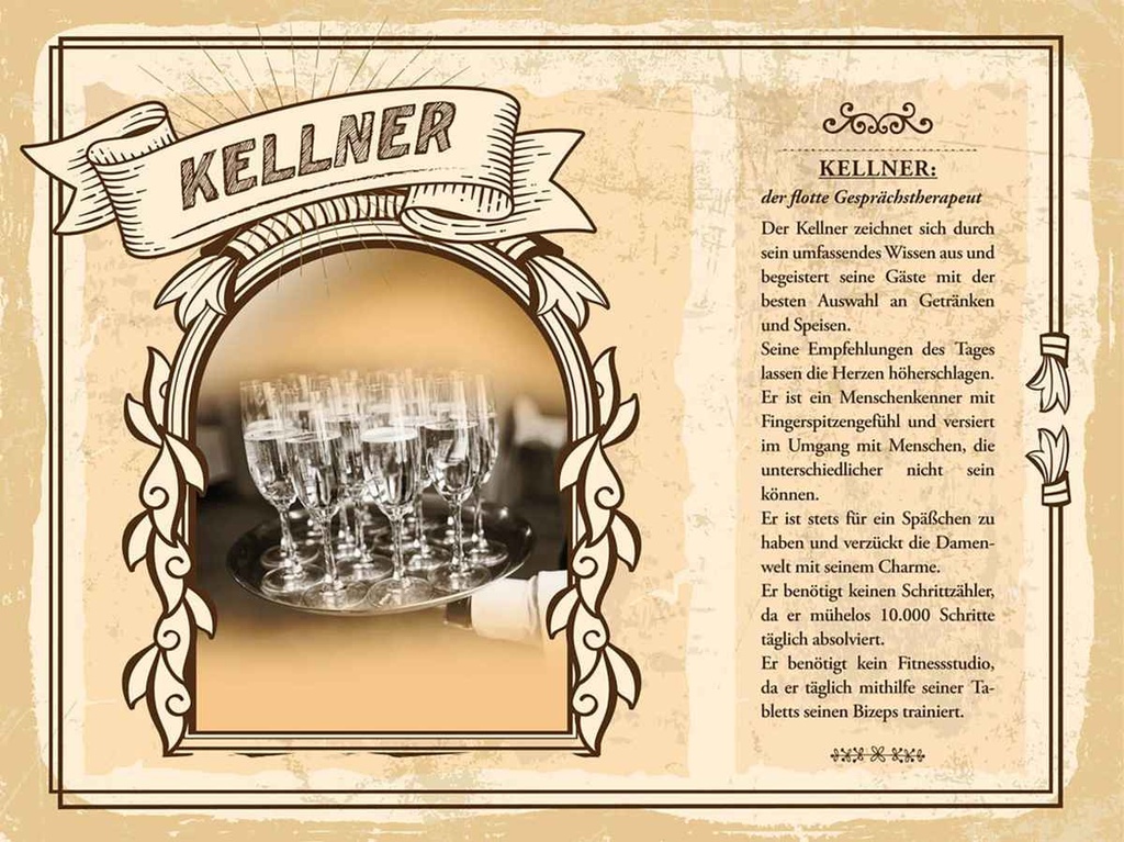 [LA-138228-H] Holzschild 30x40 cm Kellner Getränke Speisen Service Beruf Arbeit