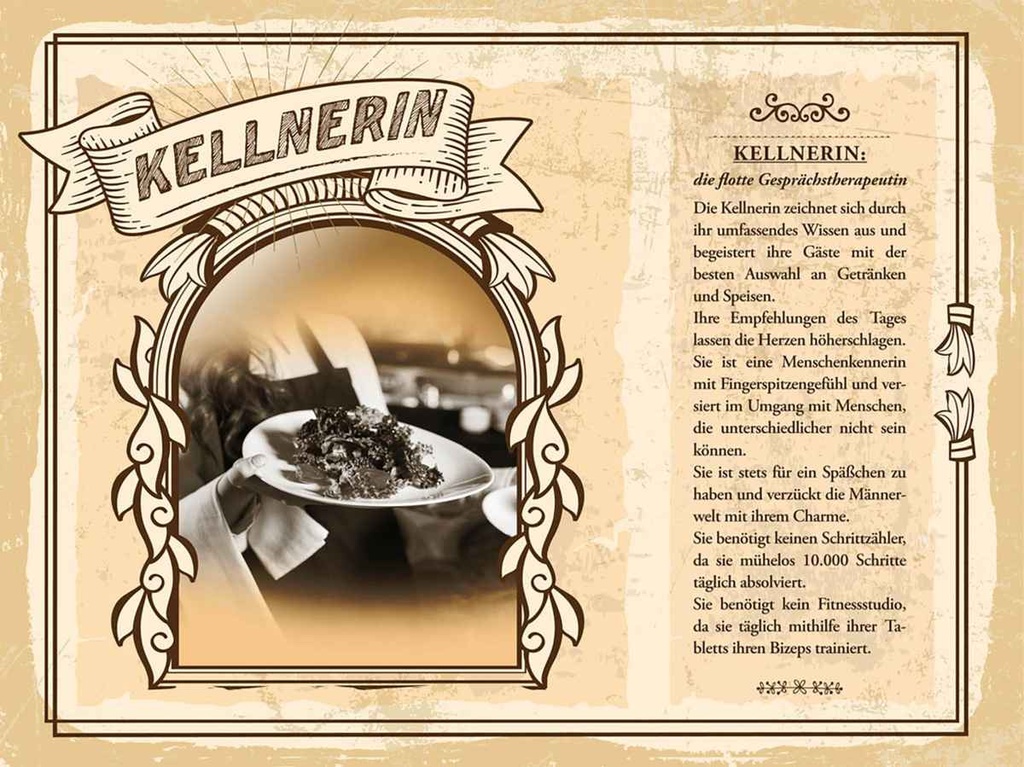 [LA-138229-H] Holzschild 30x40 cm Kellnerin Trinkgeld Service Gäste Beruf Arbeit