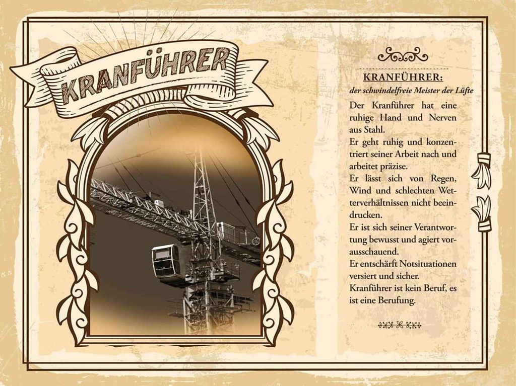 [LA-138235-H] Holzschild 30x40 cm Kranführer ruhige Hand und Nerven Beruf Arbeit