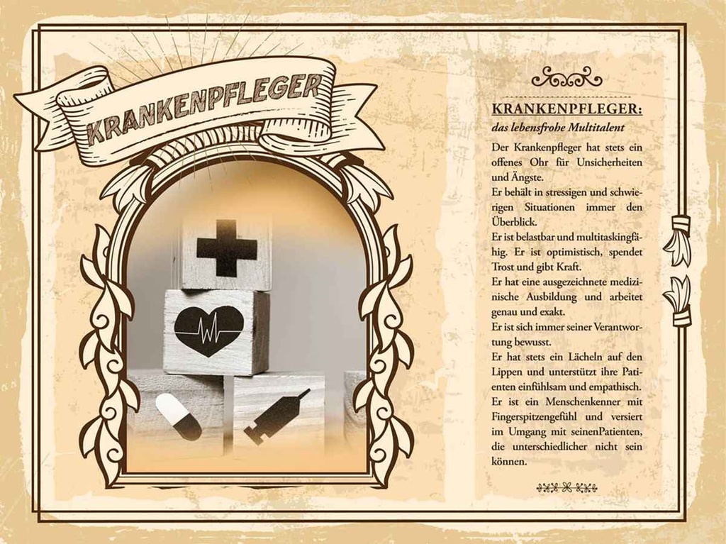 [LA-138237-H] Holzschild 30x40 cm Krankenpfleger belastbar Kraft Beruf Arbeit