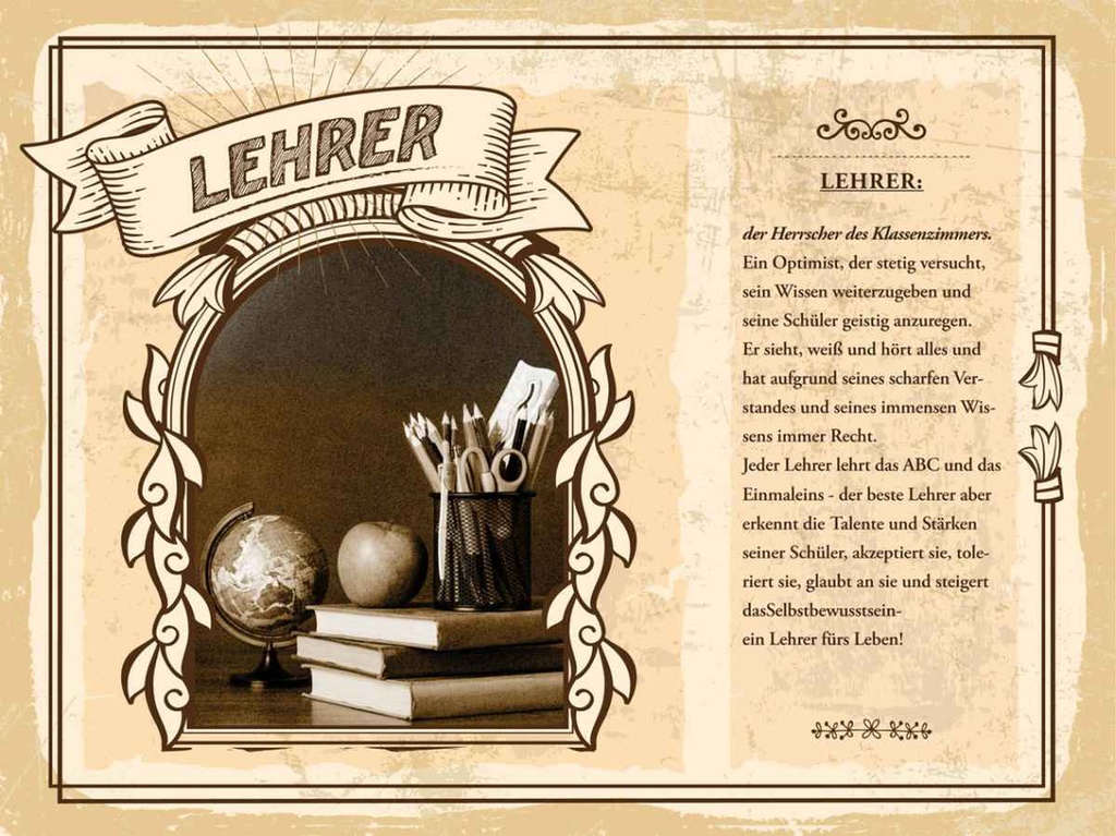 [LA-138240-H] Holzschild 30x40 cm Lehrer Herrscher Klassenzimmers Beruf Arbeit
