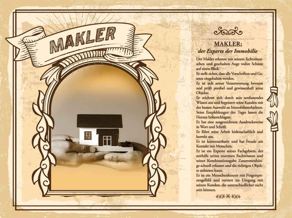 [LA-138243-H] Holzschild 30x40 cm Makler Experte für Immobilie Beruf Arbeit