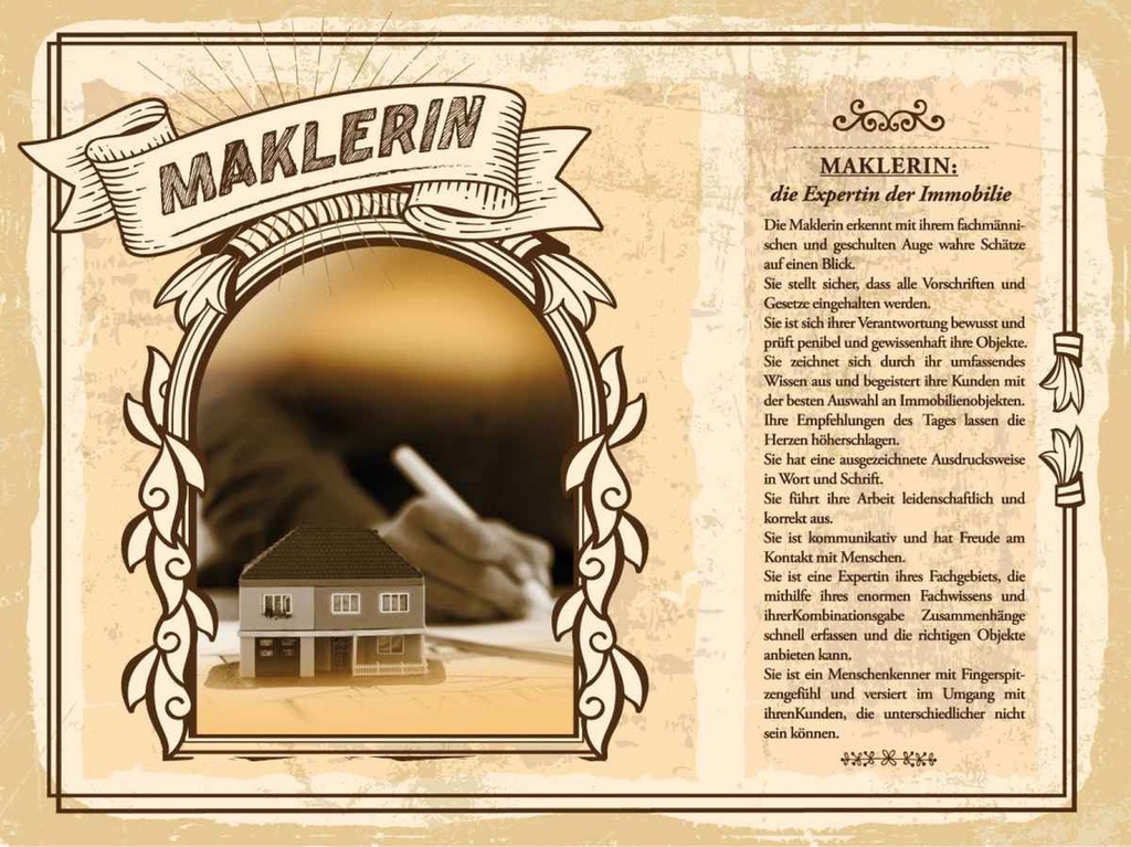 [LA-138244-H] Holzschild 30x40 cm Maklerin Expertin Immobilien Beruf Arbeit