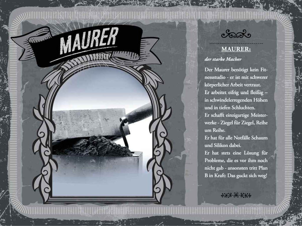 [LA-138247-H] Holzschild 30x40 cm Maurer körperliche Arbeit stark Beruf