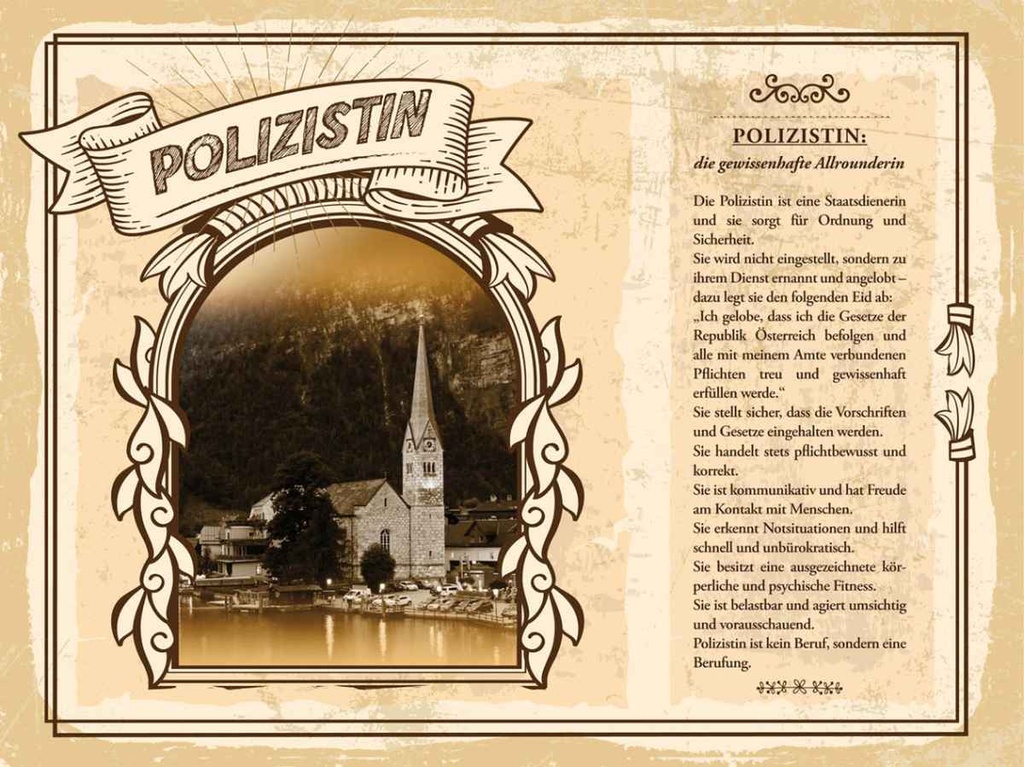 [LA-138259-H] Holzschild 30x40 cm Polizistin Staatsdienerin Ordnung Beruf Arbeit