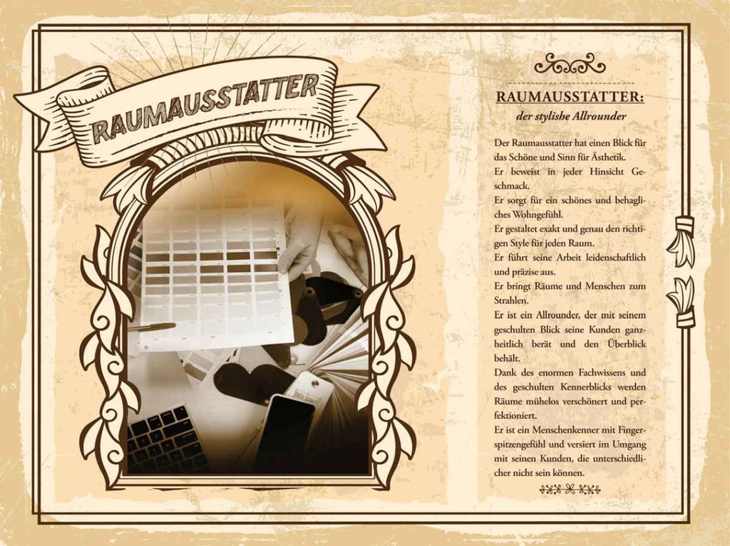 [LA-138264-H] Holzschild 30x40 cm Raumausstatter Schöne Ästhetik Beruf Arbeit