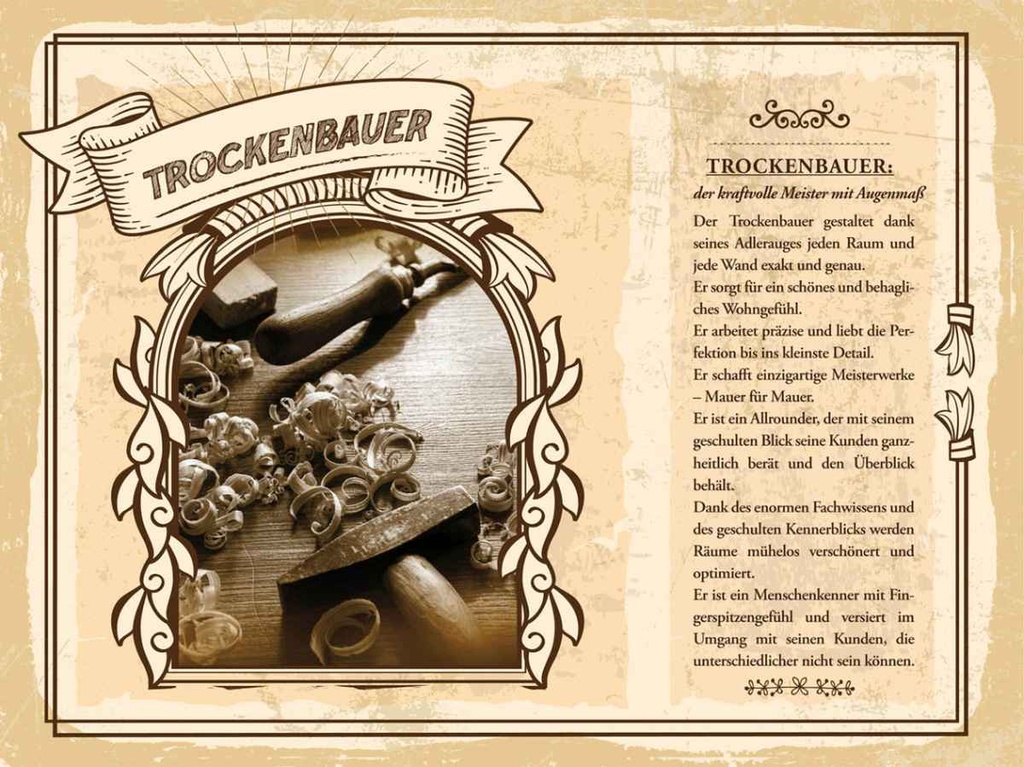 [LA-138289-H] Holzschild 30x40 cm Trockenbauer Meister kraftvoll Beruf Arbeit