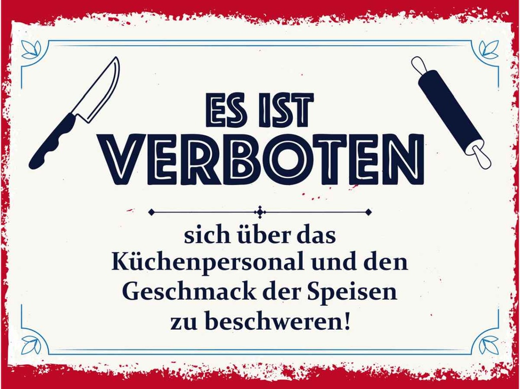 [LA-138395-H] Holzschild 30x40 cm Es ist verboten sich über das Warnschild Hinweisschild