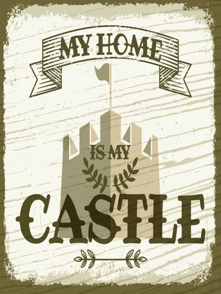 [LA-138525-H] Holzschild 40x30 cm My home is Castle Schloss Dekoration