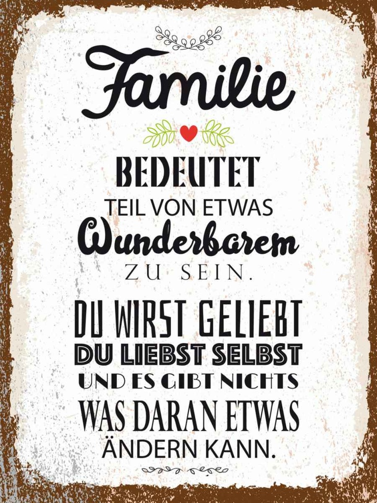 Holzschild 40x30 cm Familie Teil von etwas wunderbarem Freunde