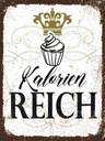 Holzschild 40x30 cm Cupcake Kalorien reich Küche Kochen