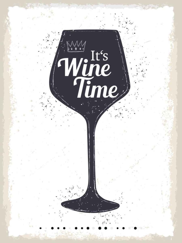 Holzschild 40x30 cm Wein Alkohol It´s Wine Time Essen Trinken