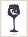 Holzschild 40x30 cm Wein Alkohol It´s Wine Time Essen Trinken