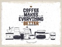 Holzschild 30x40 cm Kaffee Coffee everything better Essen Trinken