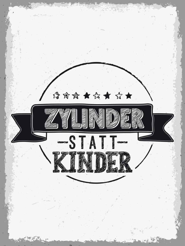 Holzschild 40x30 cm lustig Zylinder statt Kinder Dekoration