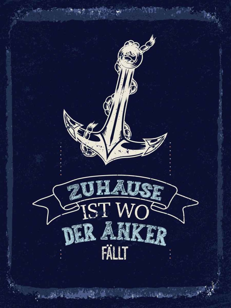 Holzschild 40x30 cm Zuhause ist wo der Anker fällt Spruch Zitat