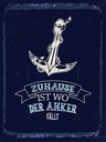 Holzschild 40x30 cm Zuhause ist wo der Anker fällt Spruch Zitat