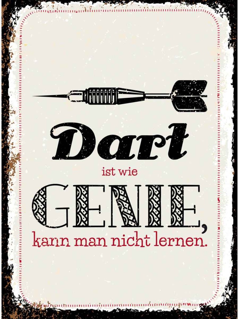 Holzschild 40x30 cm Dart Genie kann man nicht lernen Sport Hobby