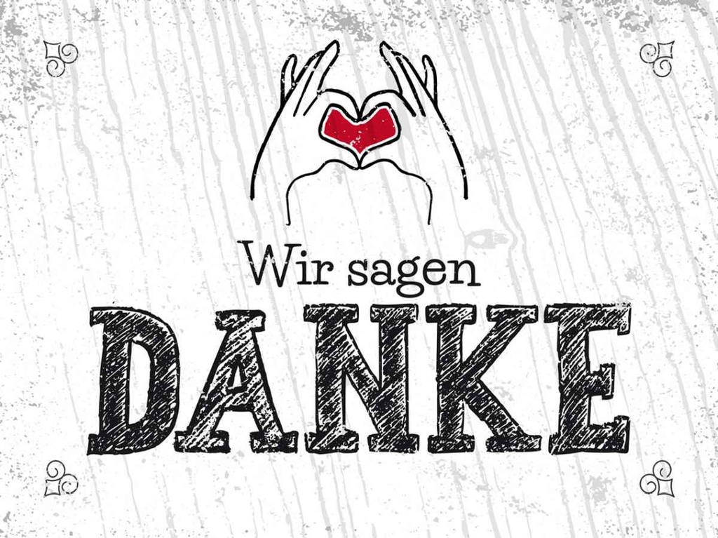 Holzschild 30x40 cm wir sagen danke Herz Dekoration
