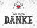 Holzschild 30x40 cm wir sagen danke Herz Dekoration