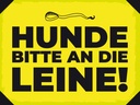 Holzschild 30x40 cm Hunde bitte an die Leine Warnschild Hinweisschild