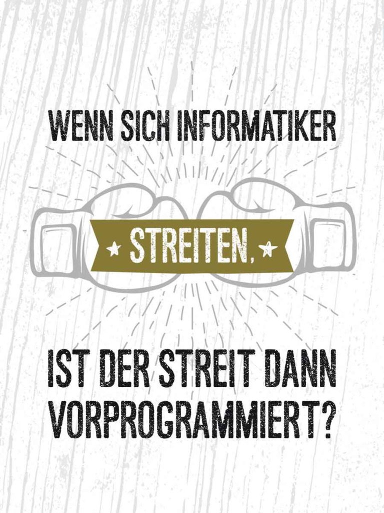 Holzschild 40x30 cm Wenn sich Informatiker streiten Spruch Zitat