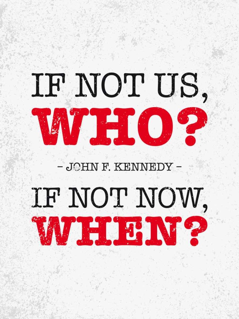 Holzschild 40x30 cm John Kennedy If not us who Spruch Zitat