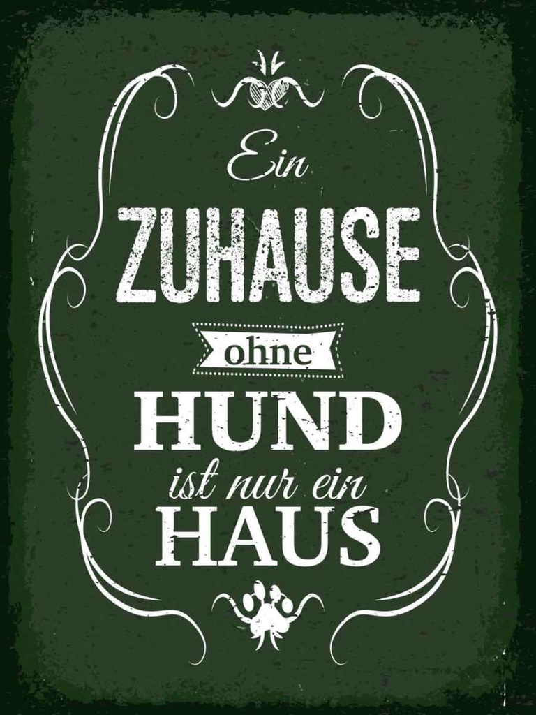 Holzschild 40x30 cm Hund Zuhause ist nur ein Haus Tier Haustier
