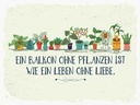 Holzschild 30x40 cm Balkon ohne Pflanzen Leben ohne